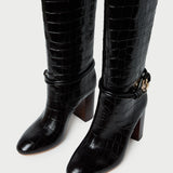 Loeffler Randall - Goldy Crocodile/Gold Leather Tall Boot