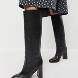 Loeffler Randall - Goldy Black Leather Tall Boot