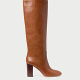 Goldy Safari Leather Tall Boot in safari brown leather.