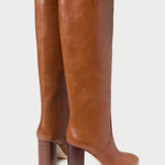 Goldy Safari Leather Tall Boot in safari brown leather.