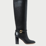Loeffler Randall - Goldy Black/Gold Leather Tall Boot