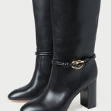 Loeffler Randall - Goldy Black/Gold Leather Tall Boot