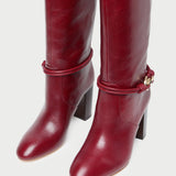 Loeffler Randall - Goldy Wine/Gold Leather Tall Boot