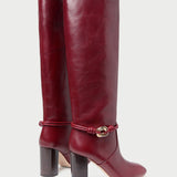 Loeffler Randall - Goldy Wine/Gold Leather Tall Boot