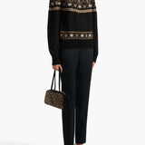 Khaite - Guy Sweater in Black and Camel Multi