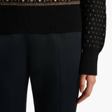 Khaite - Guy Sweater in Black and Camel Multi