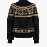 Khaite - Guy Sweater in Black and Camel Multi