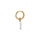 Dorsey - 14K HUGGIE EARRING WITH FLOATING GRADUATED CHARM IN LAB DIAMOND