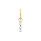 Dorsey - 14K HUGGIE EARRING WITH FLOATING GRADUATED CHARM IN LAB DIAMOND
