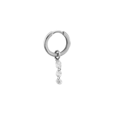 Dorsey - 14K HUGGIE EARRING WITH FLOATING GRADUATED CHARM IN LAB DIAMOND