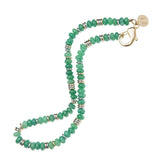 Cartolina - Jane Win Gumdrop Beaded Necklace in Green Jade Silver