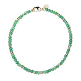Cartolina - Jane Win Gumdrop Beaded Necklace in Green Jade Silver
