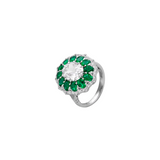 Dorsey - TATE LAB WHITE SAPPHIRE AND EMERALD RING, SILVER
