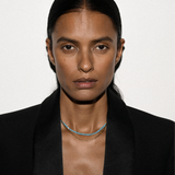 Dorsey - BENNINGTON 3-PRONG 3.5MM, NANO TURQUOISE AND LAB DIAMOND RIVIÈRE NECKLACE, GOLD