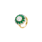 Dorsey - TATE LAB WHITE SAPPHIRE AND EMERALD RING, GOLD