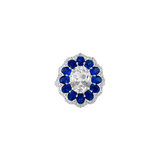 Dorsey - TATE LAB WHITE AND BLUE SAPPHIRE RING, SILVER