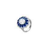 Dorsey - TATE LAB WHITE AND BLUE SAPPHIRE RING, SILVER