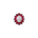 Dorsey - TATE LAB WHITE AND RED SAPPHIRE RING, SILVER