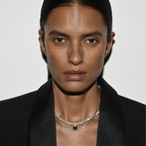 Dorsey - THEODORA DOUBLE TRILLION, LAB WHITE SAPPHIRE SILVER RIVIÈRE NECKLACE