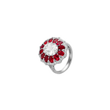 Dorsey - TATE LAB WHITE AND RED SAPPHIRE RING, SILVER