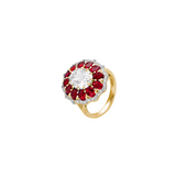 Dorsey - TATE LAB WHITE AND RED SAPPHIRE RING, GOLD