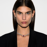 Dorsey - THREE-ROW RIVIÈRE PENDANT, LAB RED SAPPHIRE, SILVER