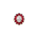 Dorsey - TATE LAB WHITE AND RED SAPPHIRE RING, GOLD