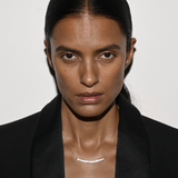 Dorsey - LARGE CURVE, LAB WHITE SAPPHIRE GOLD NECKLACE