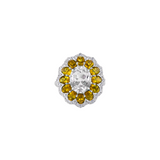 Dorsey - TATE LAB WHITE AND YELLOW SAPPHIRE RING, SILVER