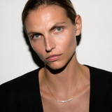 Dorsey - LARGE CURVE, LAB WHITE SAPPHIRE GOLD NECKLACE