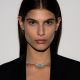 Dorsey - THREE-ROW RIVIÈRE PENDANT, NANO TURQUOISE, SILVER