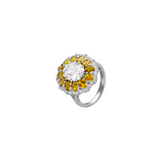 Dorsey - TATE LAB WHITE AND YELLOW SAPPHIRE RING, SILVER