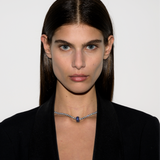 Dorsey - THREE-ROW RIVIÈRE PENDANT, LAB BLUE SAPPHIRE, SILVER