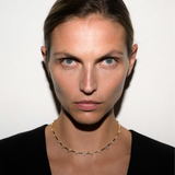 Dorsey - PETITE JULIEN TRILLION CUT, LAB WHITE SAPPHIRE GOLD BAR NECKLACE