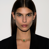 Dorsey - THREE-ROW RIVIÈRE PENDANT, NANO CRYSTAL EMERALD, GOLD