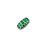 Dorsey - EMERALD CUT BEZEL NANO CRYSTAL EMERALD ETERNITY BAND, SILVER