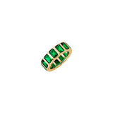Dorsey - EMERALD CUT BEZEL NANO CRYSTAL EMERALD ETERNITY BAND, GOLD