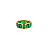 Dorsey - EMERALD CUT BEZEL NANO CRYSTAL EMERALD ETERNITY BAND, GOLD