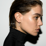 Dorsey - 14K HUGGIE EARRING WITH FLOATING GRADUATED CHARM IN LAB DIAMOND