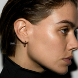 Dorsey - 14K HUGGIE EARRINGS WITH LAB DIAMOND