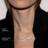 Dorsey - CURVE, LAB RED SAPPHIRE AND DIAMOND SILVER NECKLACE