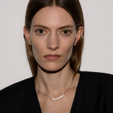 Dorsey - CURVE, LAB RED SAPPHIRE AND DIAMOND SILVER NECKLACE