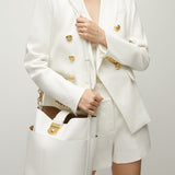 Veronica Beard - Large Crest Lock Bucket Bag