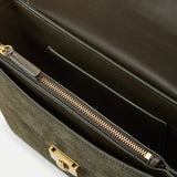 Veronica Beard - Suede Double Link Flap Bag