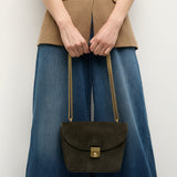 Veronica Beard - Suede Double Link Flap Bag