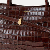 Large Croc-Embossed Veronica Beard Dash Bag