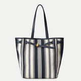 Veronica Beard Striped Canvas Dash Tote