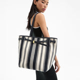 Veronica Beard Striped Canvas Dash Tote