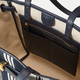 Veronica Beard Striped Canvas Dash Tote