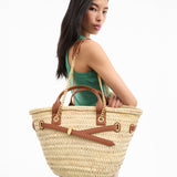 Veronica Beard Raffia Dash Basket Tote